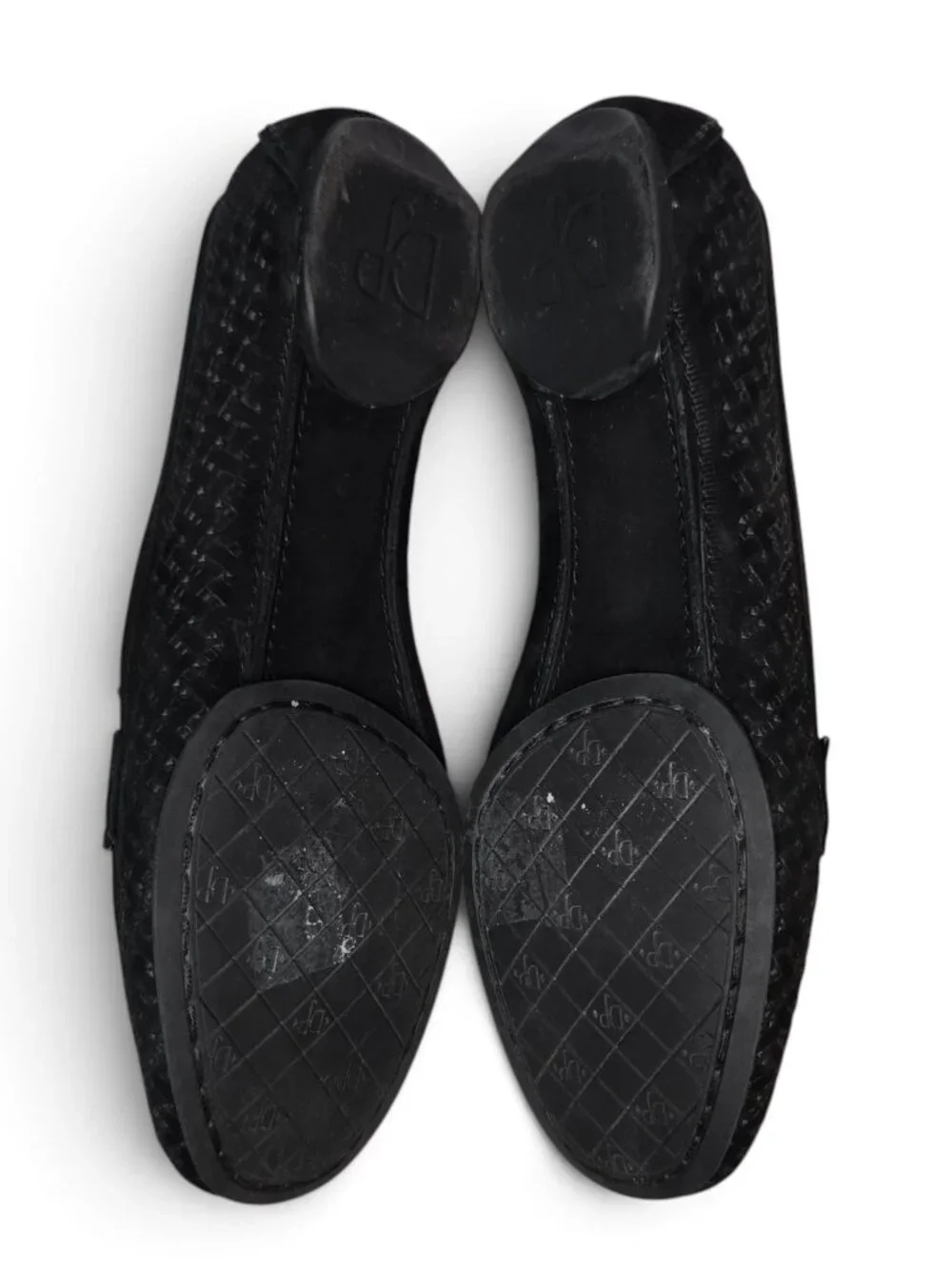 Donald J Pliner Filo Suede Loafers Womens Black Woven Suede Brushed Horsebit 6M